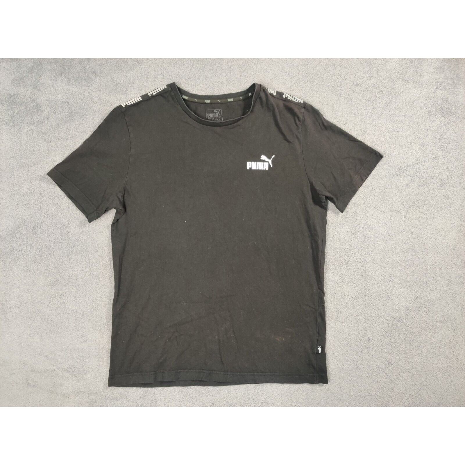 Puma PUMA Shirt Adult Mens Large Black White Spell Out Logo Size US L / EU 52-54 / 3 - 1 Thumbnail