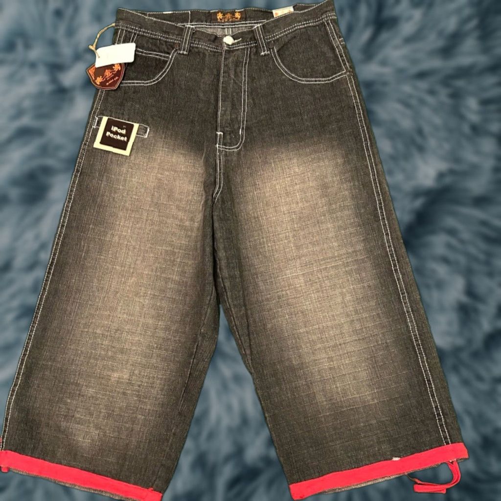 Vintage VINTAGE PJ MARK Baggy Skater Grunge Jean Shorts Mens Size 32 Jorts NWT VTG Y2K JNCO Cargo Pockets Black 32x19 Size US 32 / EU 48 - 1 Thumbnail