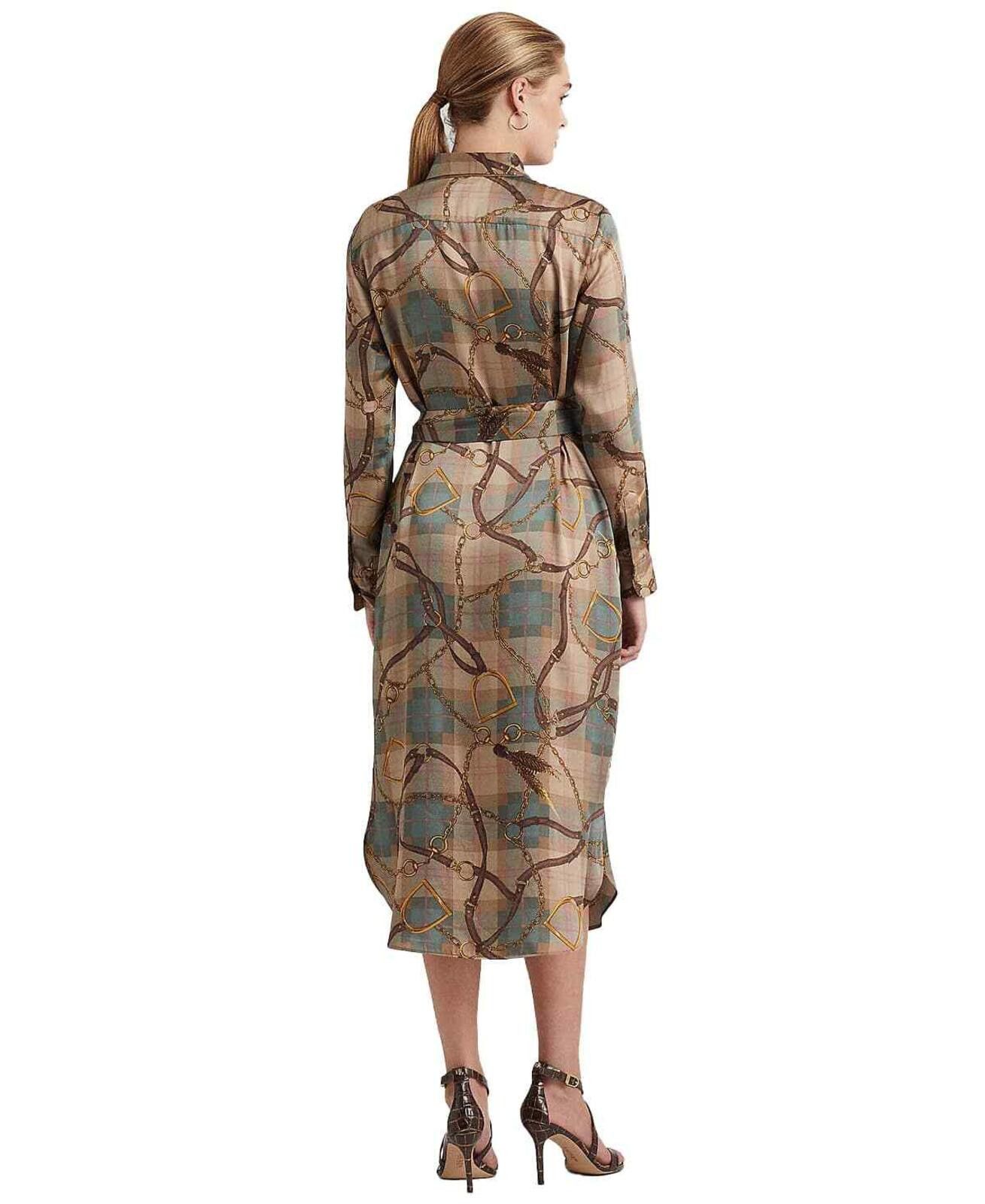 Lauren Ralph Lauren Lauren Ralph Lauren Women's Brown Plaid Twill Shirtdress 2 Size XS / US 0-2 / IT 36-38 - 2 Thumbnail