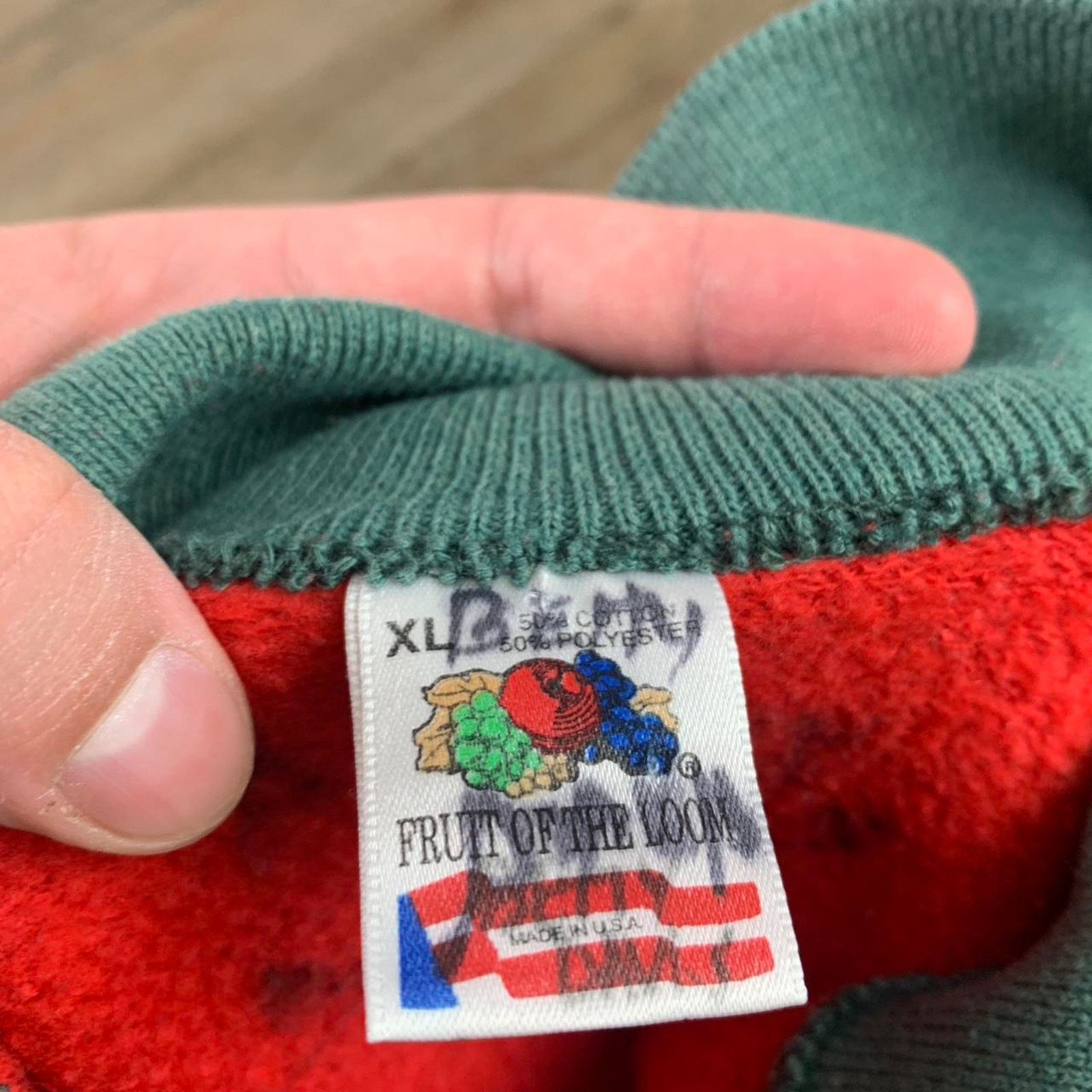 Fruit Of The Loom × Vintage Vintage Coquette Grandma Christmas 90s Collared Sweatshirt Size XL / US 12-14 / IT 48-50 - 5 Thumbnail