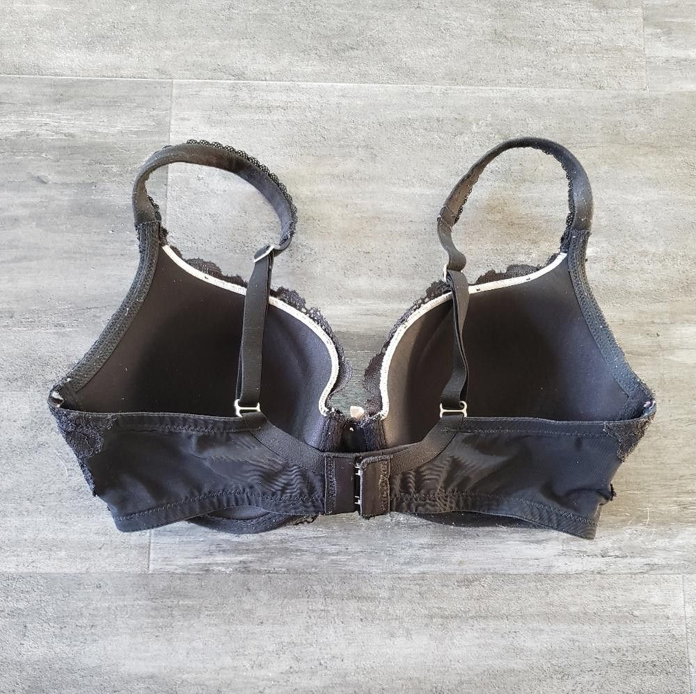Designer Black Nude Laced VS Demi Bustier Bra Size ONE SIZE - 2 Thumbnail