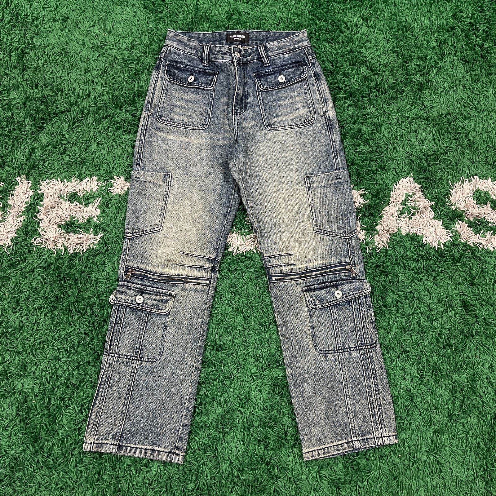 Tripp NYC × Vintage 11KN Brand Y2K Denim Cargo Utility Jeans Pants Punk Large Size 30" / US 8 / IT 44 - 1 Thumbnail