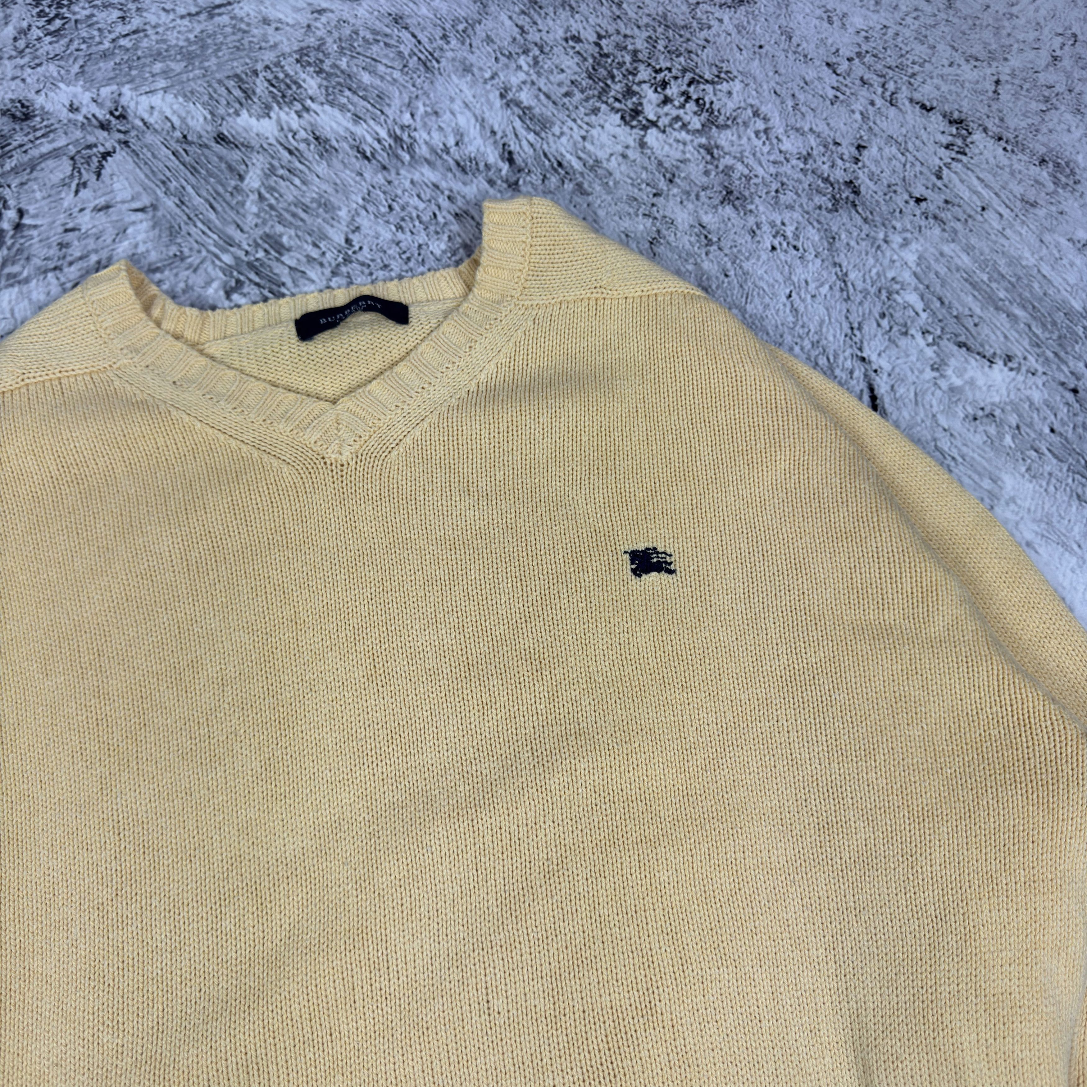 Burberry Burberry London Men's Yellow Knit Crew Neck Pullover Sweater Size US L / EU 52-54 / 3 - 4 Thumbnail