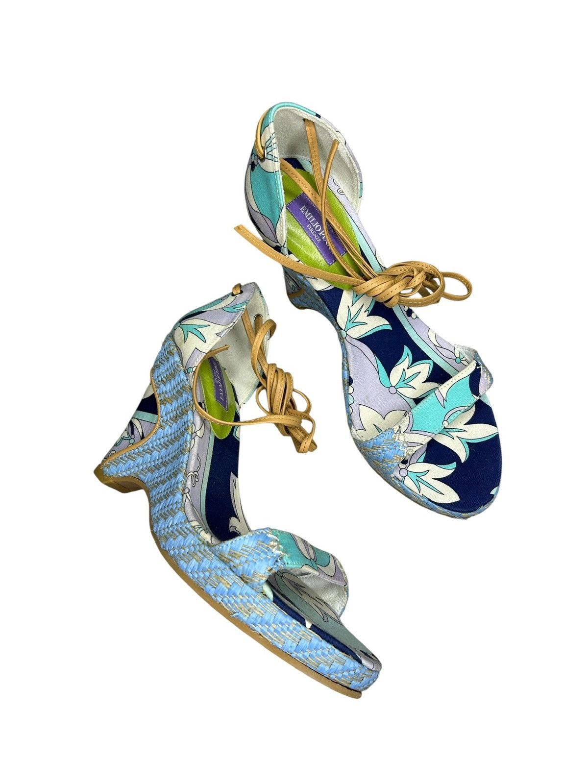 Emilio Pucci 00s Lace Up Wedge Sandals Size US 6 / IT 36 - 1 Thumbnail