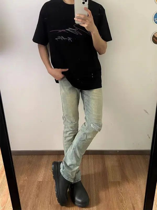 Japanese Brand VIBE Washed Vintage Zipper Split High Street Jeans Size US 30 / EU 46 - 8 Thumbnail
