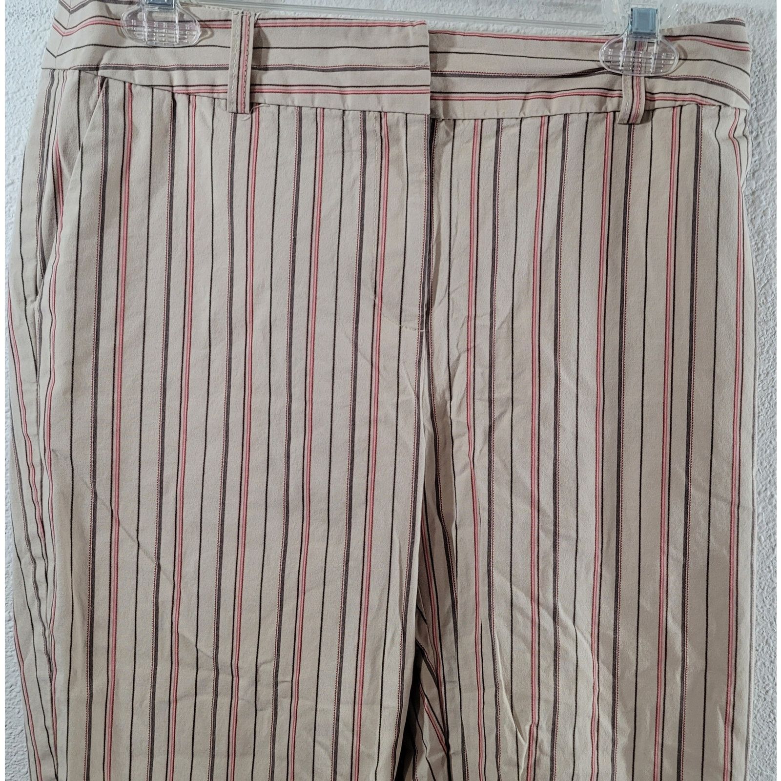 Other Villager Liz Claiborne Tan Brown Red Striped Cropped Pants 8 Size 30" / US 8 / IT 44 - 5 Thumbnail