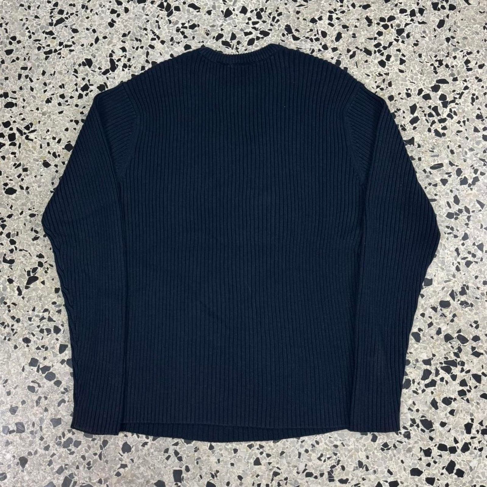 Aeropostale × Vintage VINTAGE Y2K AEROPOSTALE STRIPED NAVY BLUE RIBBED SWEATER: Size US M / EU 48-50 / 2 - 3 Thumbnail