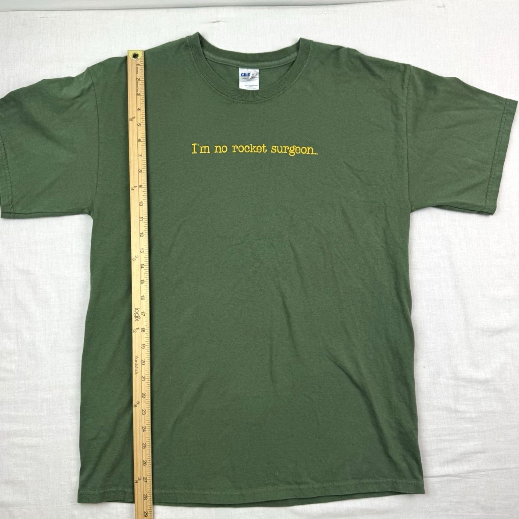 Gildan Y2K Mental Floss T Shirt Adult Large I’m No Rocket Surgeon Humor Funny Vintage Green Mens T-Shirt Regular Cotton Short Sleeve Crew Neck Gildan} Size US L / EU 52-54 / 3 - 5 Thumbnail