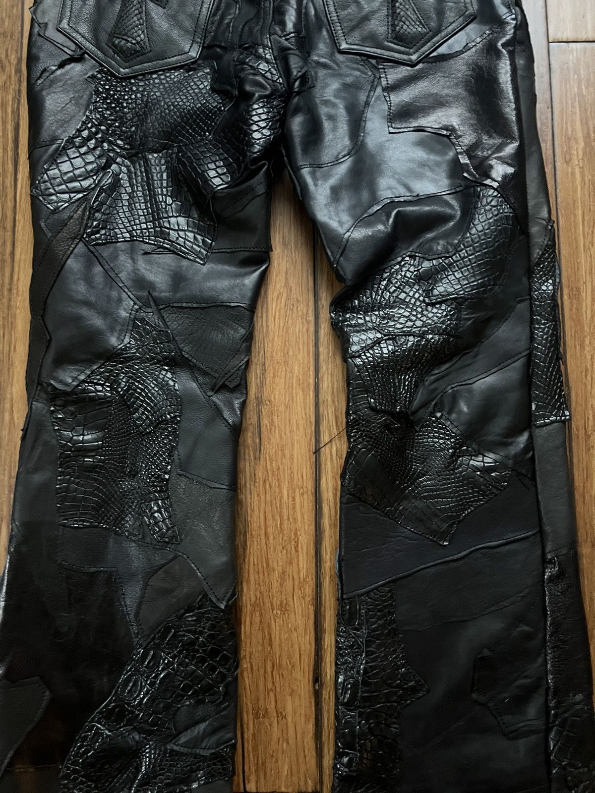 Yasuyuki Ishii Yasuyuki Ishii Leather Variation Patchwork Jeans Size US 34 / EU 50 - 10 Thumbnail