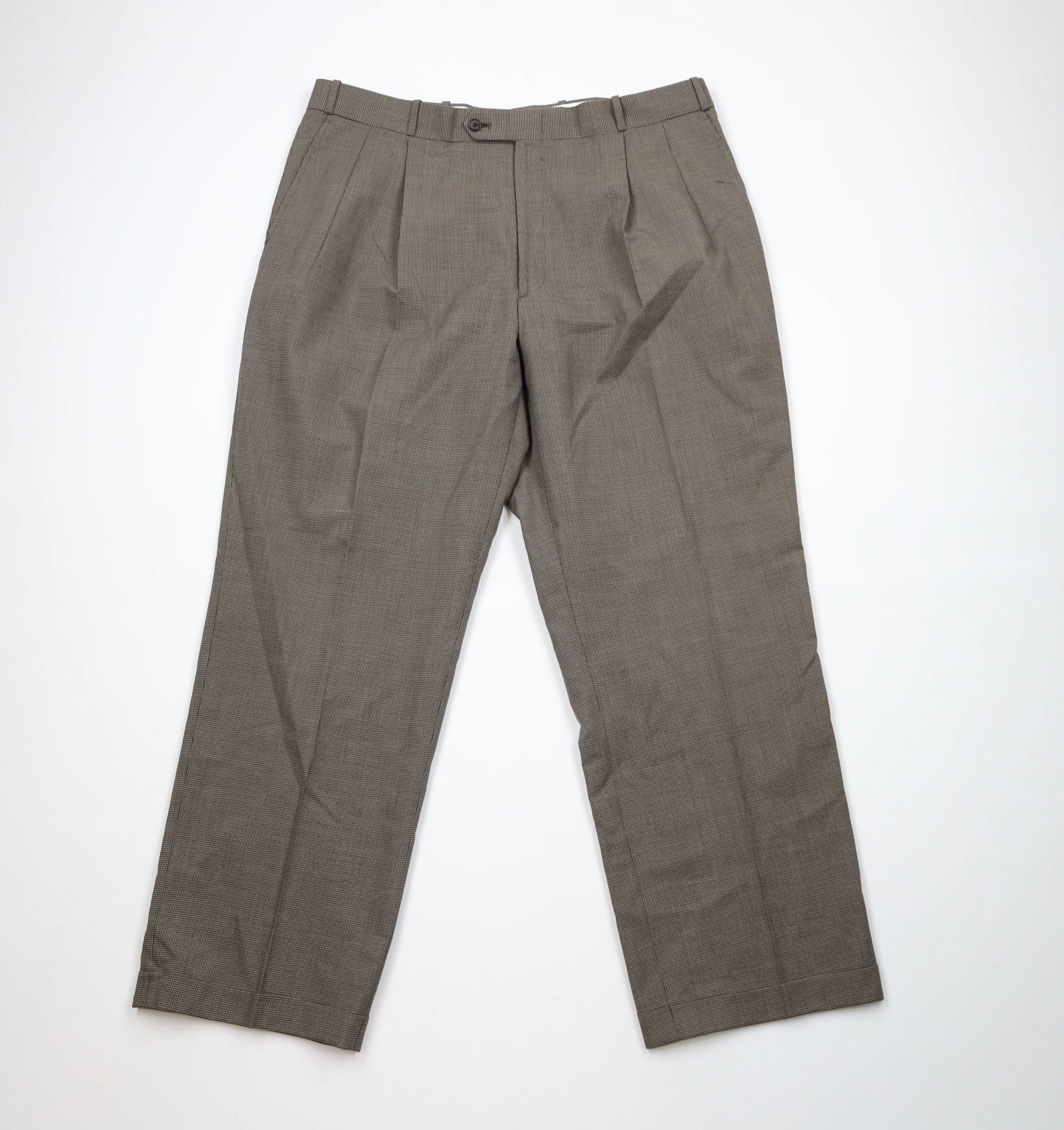 Vintage Vintage 90s Streetwear Wool Houndstooth Wide Leg Chino Pants Size US 38 / EU 54 - 1 Thumbnail