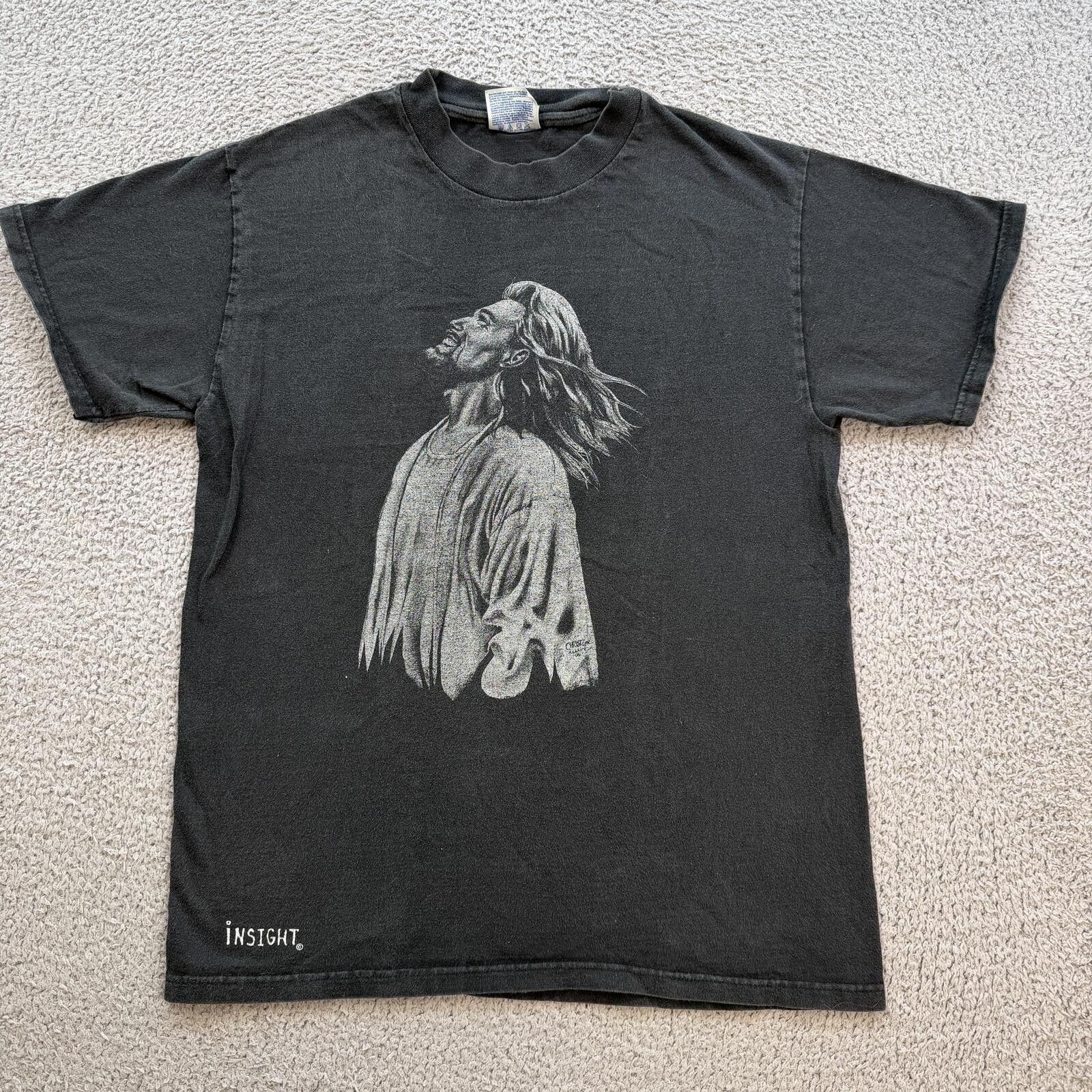 Hanes Vintage Jesus Christ Graphic T Shirt Black Psalm 121 Religon Size US M / EU 48-50 / 2 - 1 Thumbnail