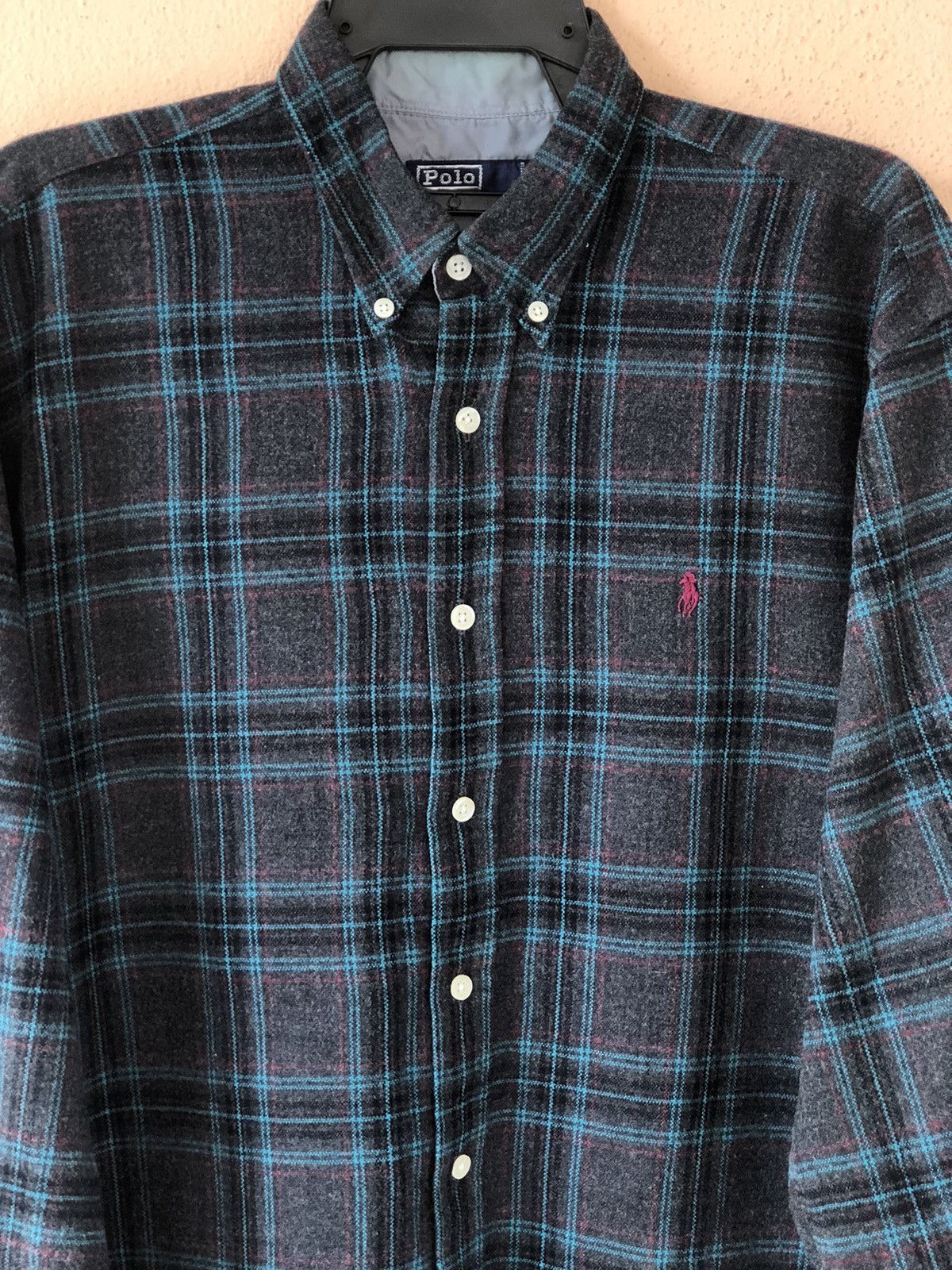 Polo Ralph Lauren × Vintage Vintage POLO Ralph Lauren Wool Blend Shirt Size US L / EU 52-54 / 3 - 2 Thumbnail