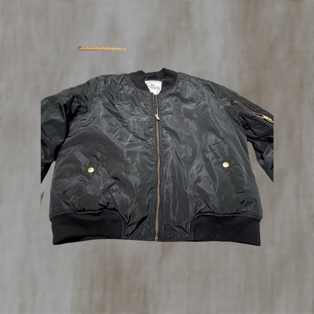 Vintage MAREZZI COUTURE Jacket XL Black Bomber Style Gold Full Zip Orange Interi Size XL / US 12-14 / IT 48-50 - 1 Thumbnail