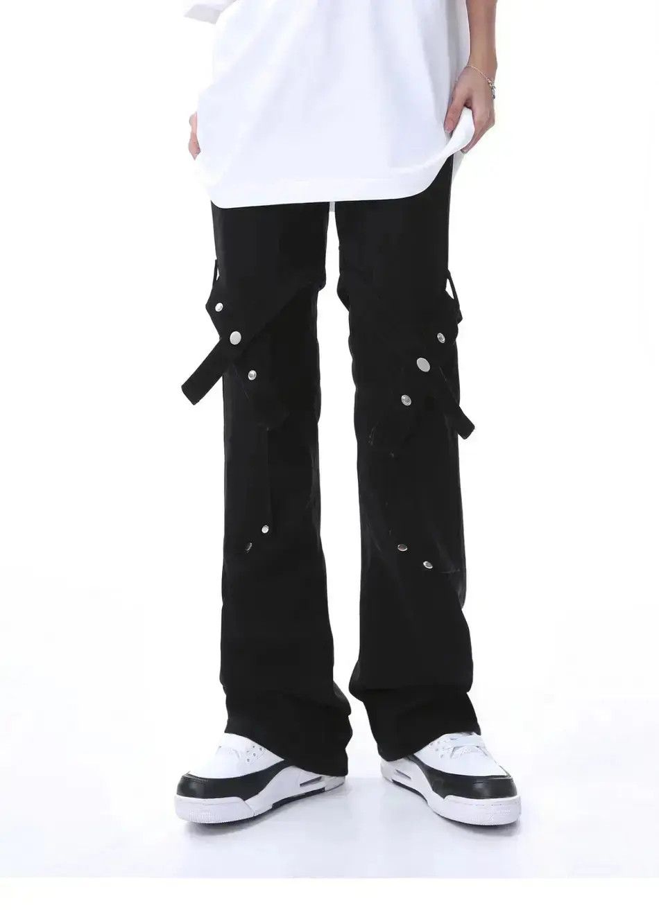 Japanese Brand High Street Strap Micro Flare Jeans Size US 32 / EU 48 - 1 Thumbnail