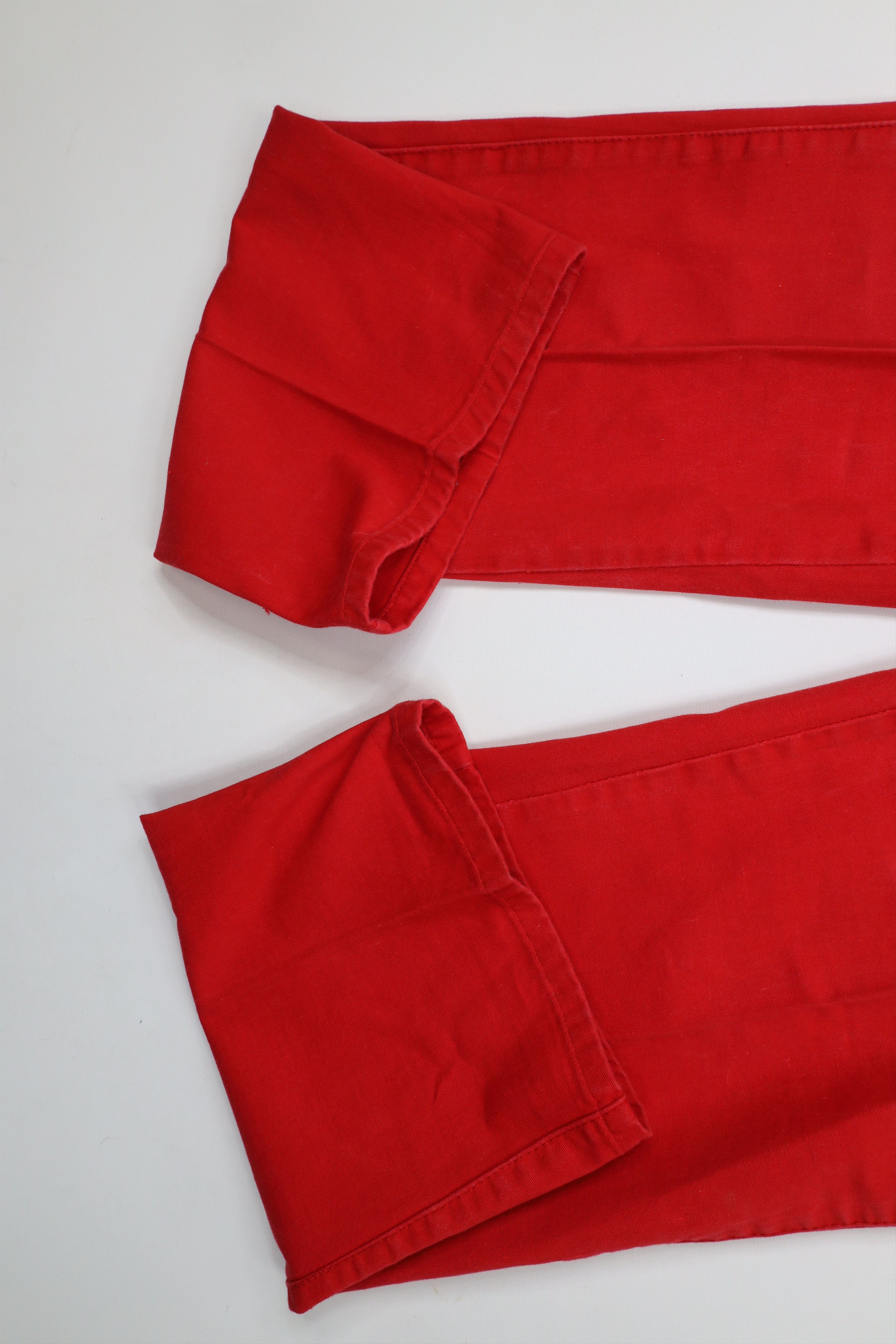 Vintage Vintage 90s Streetwear Wide Leg Chino Pants Red Cotton Size 29" - 7 Thumbnail