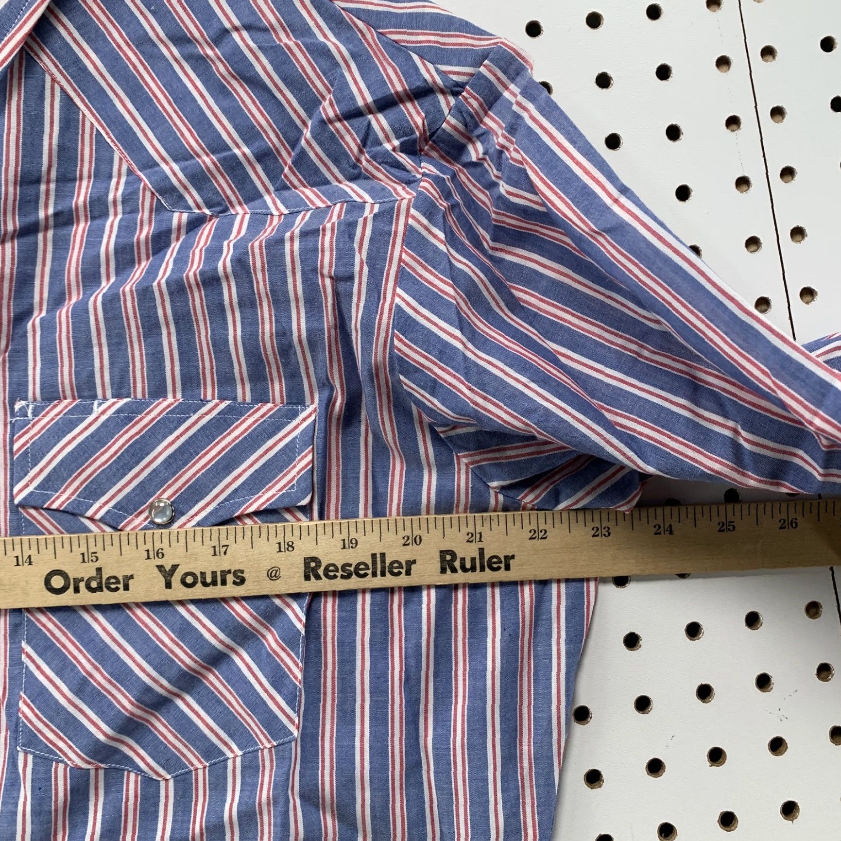 Wrangler NEW Wrangler Western Pearl Snap Shirt Mens Large Blue Short Sleeve NWT Size US L / EU 52-54 / 3 - 5 Thumbnail