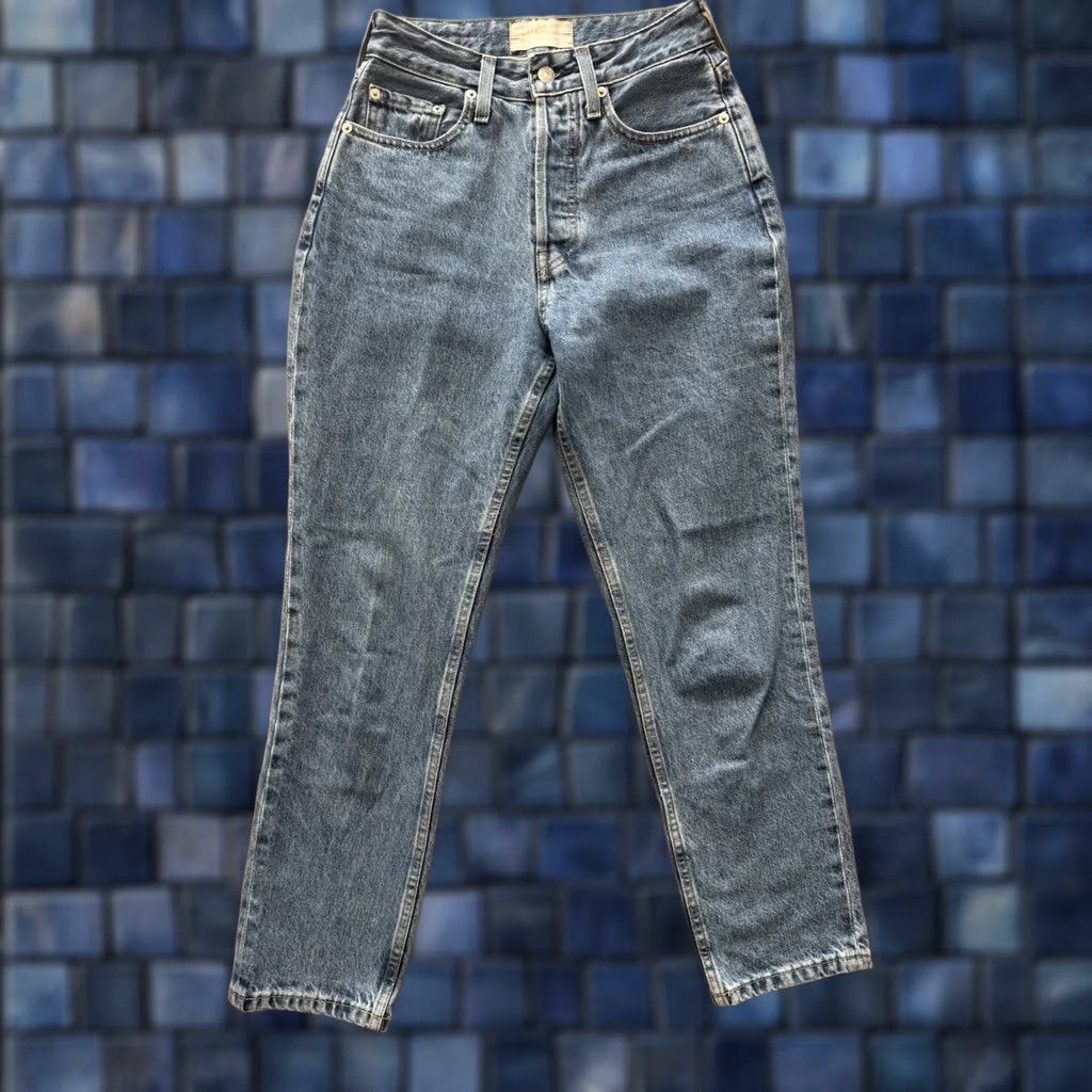 Everlane Everlane Jeans Straight 90s High Waist 25 Womens Blue Denim Button Fly 5-Pocket Regular Fit 100% Cotton USA Logo Vintage: No Size 42" / US 20 - 1 Thumbnail