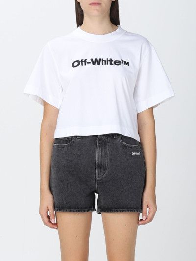 Off-White o1gr1nt1124 Bounce Helvetica Crop T-Shirt in White Size XXS / US 00 / IT 34 - 1 Thumbnail