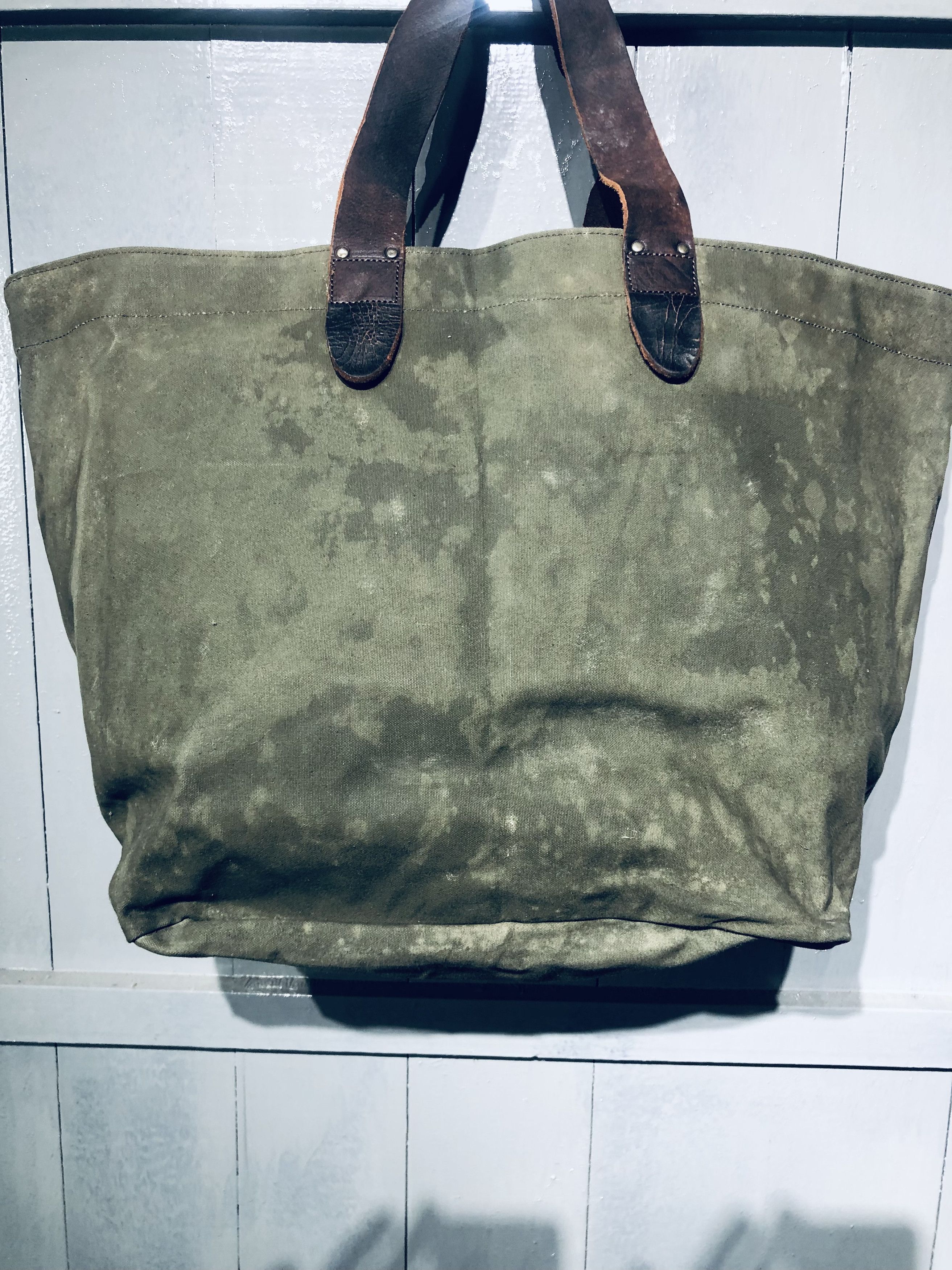 Canvas × Japanese Brand × Leather JAPANESE STREETWEAR FASHION STYLE CANVAS LEATHER TOTEBAG Size ONE SIZE - 15 Thumbnail