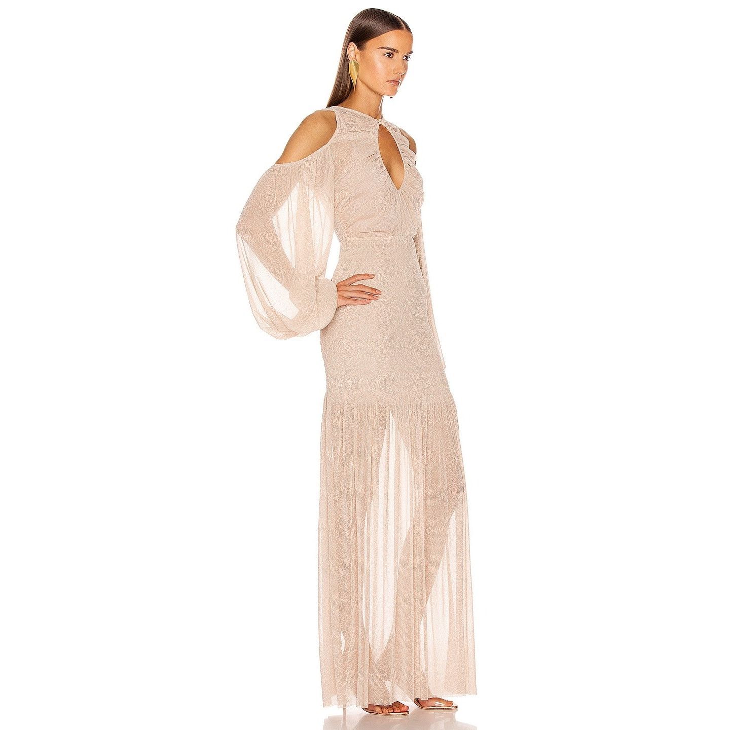 Alice McCall Alice McCall Spell Gown Maxi Dress nude metallic mesh Size 4 Size S / US 4 / IT 40 - 12 Thumbnail