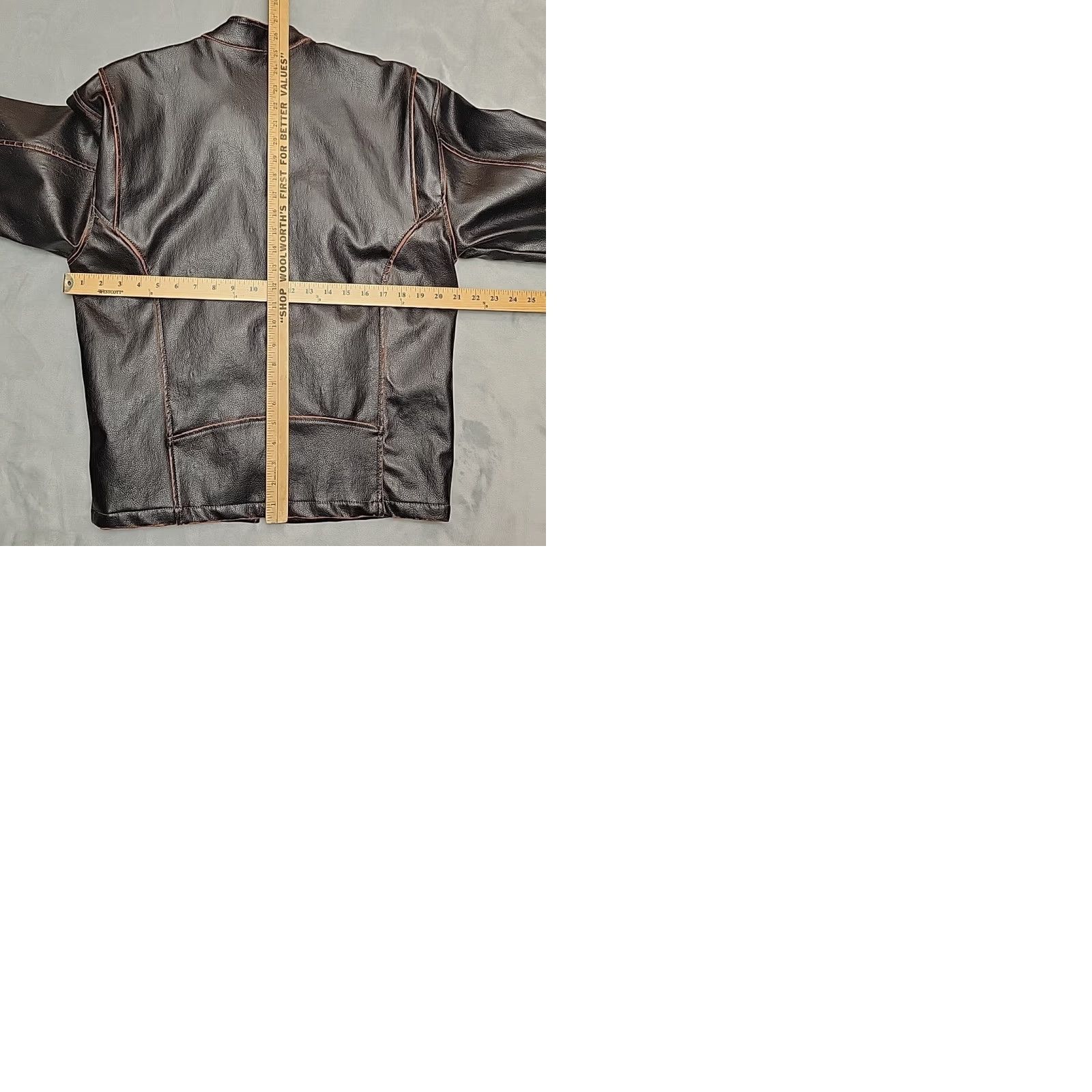 Vintage VINTAGE BC Ethic Jacket Mens M Dark Brown Faux Leather Motorcycle Bomber Moto Retro Jacket Size US M / EU 48-50 / 2 - 9 Thumbnail