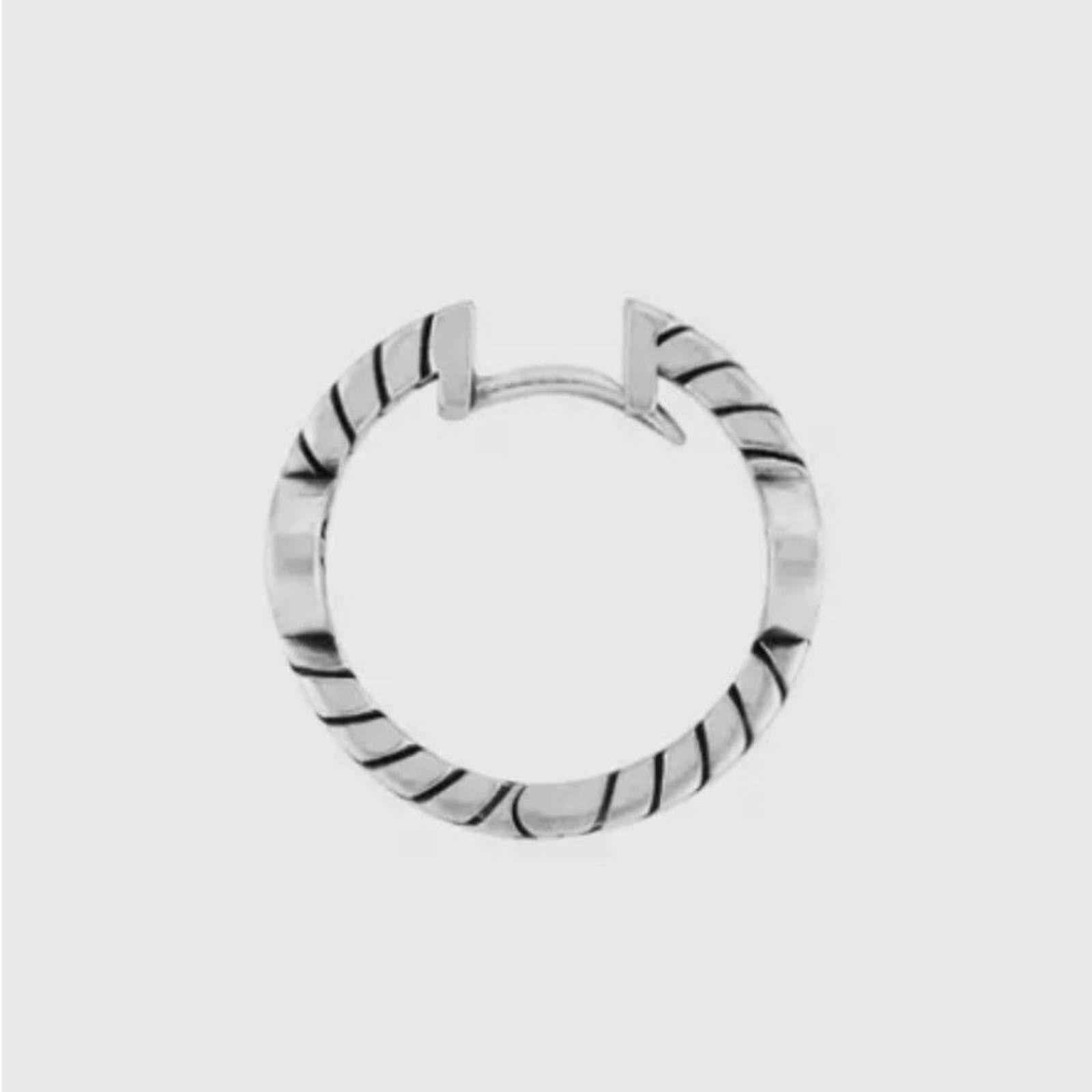 Gucci Gucci Sterling Silver Interlocking G Hoop Earrings Size ONE SIZE - 6 Thumbnail