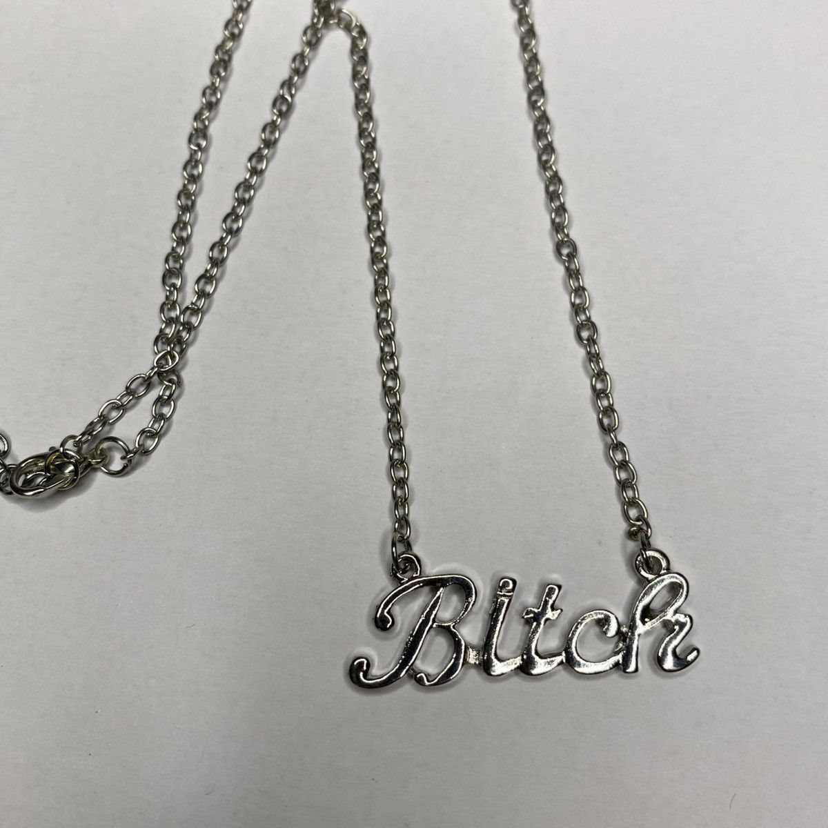Other Womens 'Bit__' Necklace Silvertone Unique Statement 20in Size ONE SIZE - 2 Thumbnail