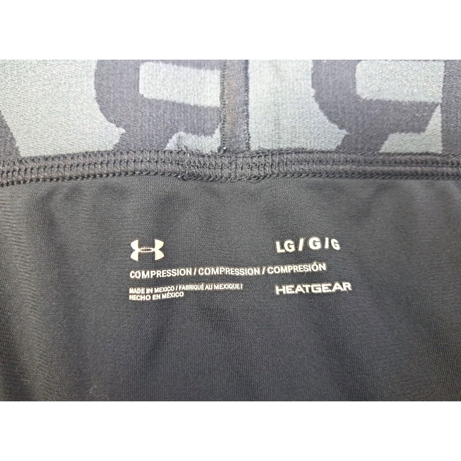 Under Armour Under Armour Mens Heat Gear Compression Pants Side Pocket L 20" #6733 Black Cat Solid Size US 33 - 2 Thumbnail