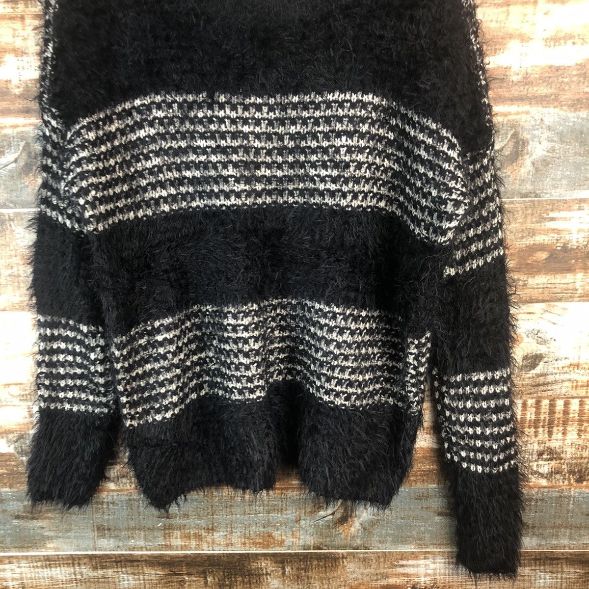 Japanese Brand DL Forever 21 Stripe Black Knitwear #C397 Size S / US 4 / IT 40 - 6 Thumbnail