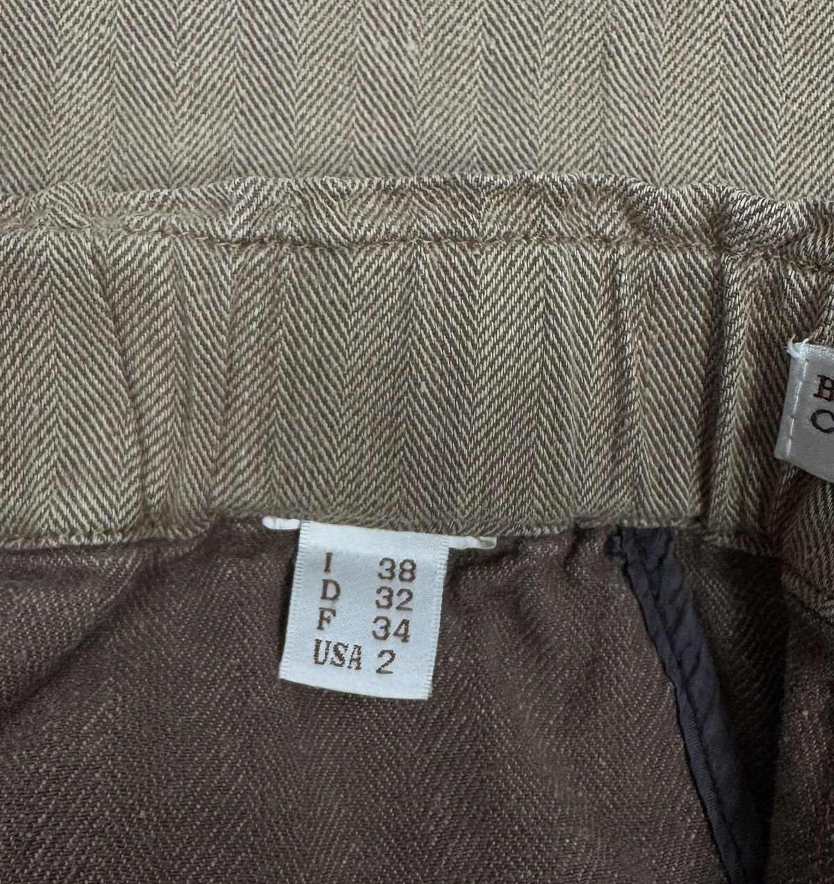Brunello Cucinelli Brunello Cucinelli Herringbone Crop Trousers Linen-Cotton Size 26" / US 2 / IT 38 - 13 Thumbnail