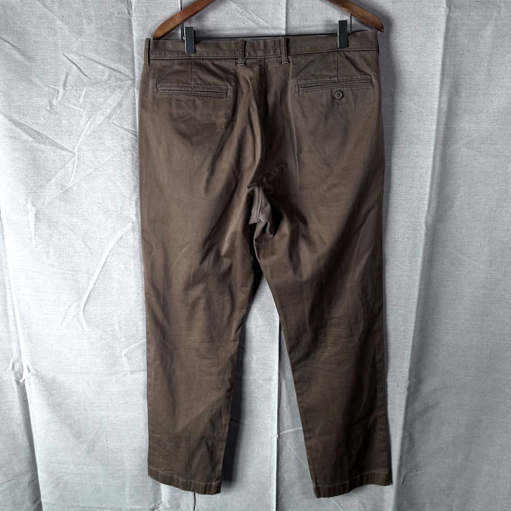 J.Crew J.Crew Chino Pants 484 Mens 35x32 Brown Cotton Twill Casual Trousers Size US 35 - 2 Thumbnail