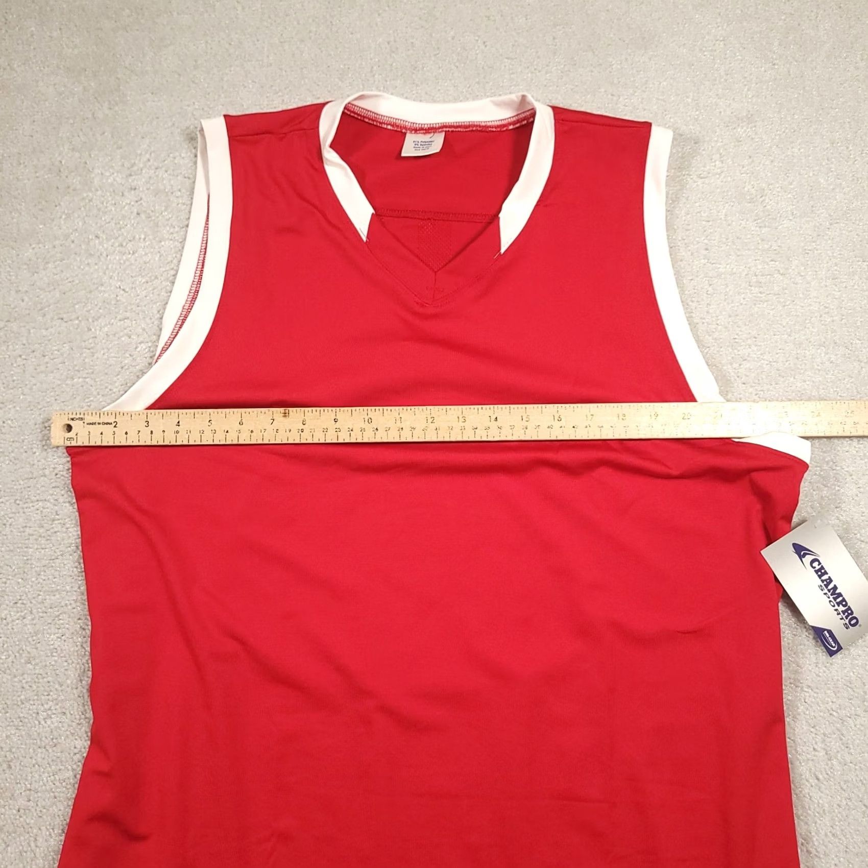 Vintage Champro Muscle Jersey DRI-GEAR Basketball Sleeveless Sports Red Adult Large Jersey Men Red Basketball Tank Shirt Size US L / EU 52-54 / 3 - 3 Thumbnail