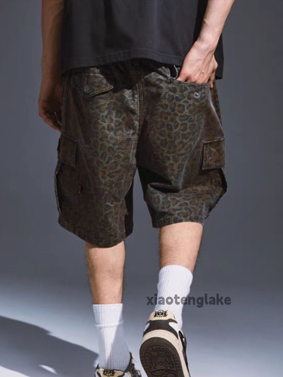 Vintage xz vintage wide Leg loose hiphop leopard cargo shorts Size US 32 / EU 48 - 4 Thumbnail