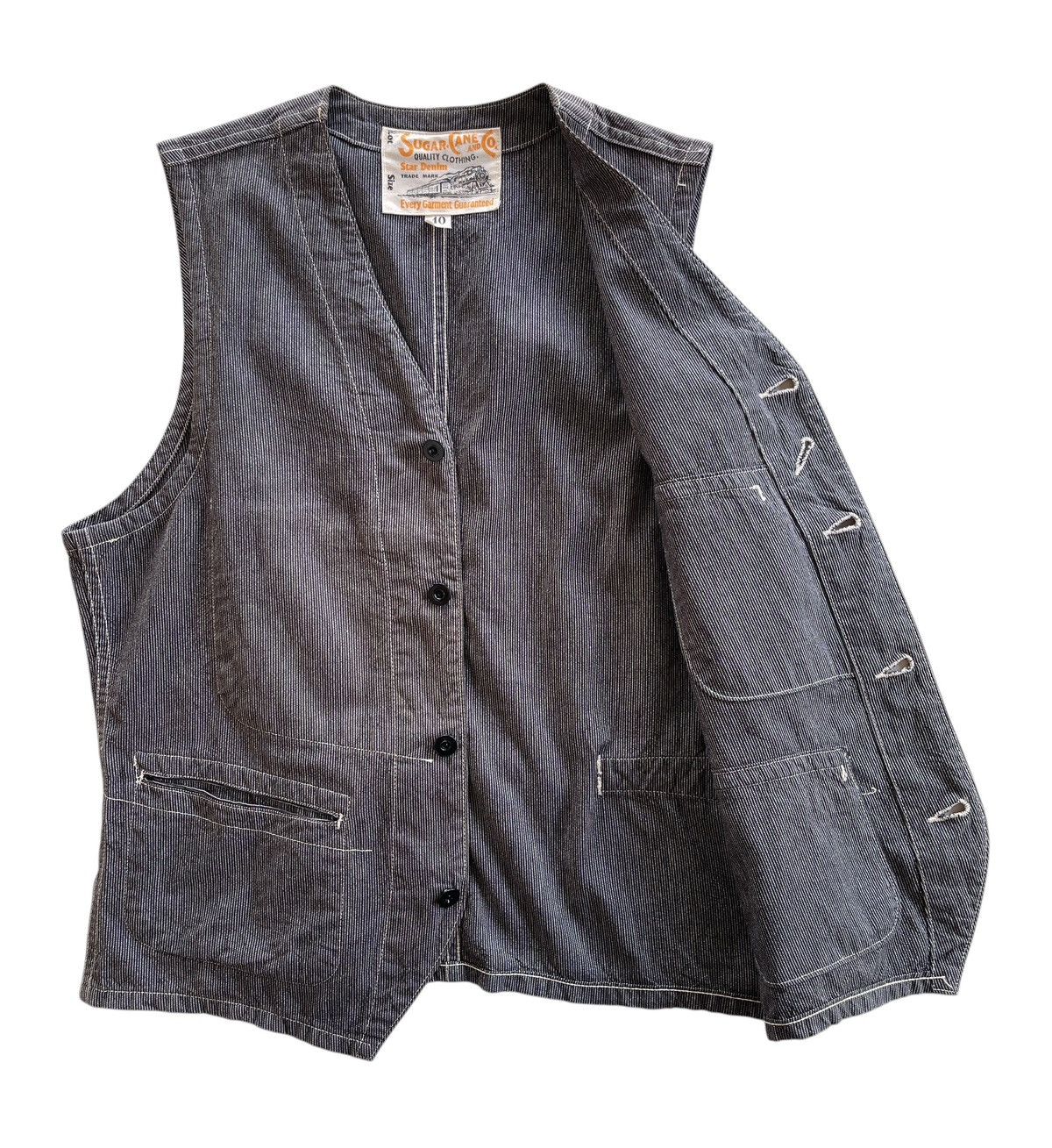 Sugar Cane Sugar Cane SC13529 Toyo Enterprise Hickory Stripe Vest Size US M / EU 48-50 / 2 - 2 Thumbnail