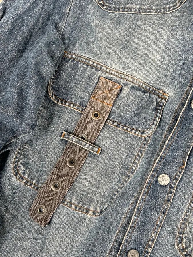 Dolce & Gabbana SS2004 Dolce & Gabbana Blue Bondage Cargo Denim Shirt Size US M / EU 48-50 / 2 - 9 Thumbnail