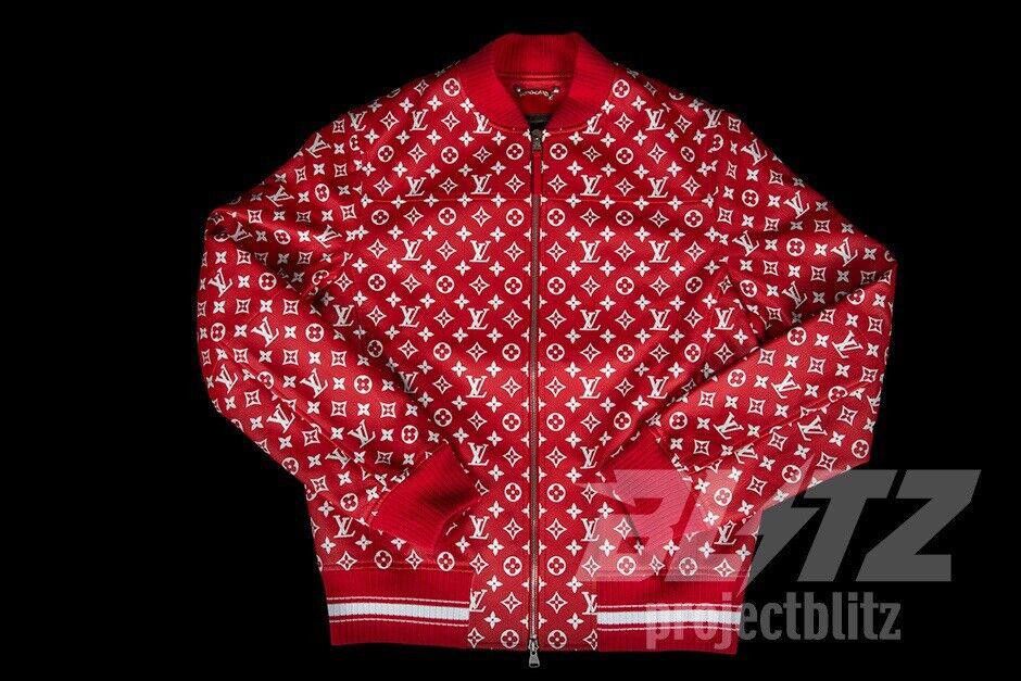 Louis Vuitton SUPREME X LOUIS VUITTON LEATHER BASEBALL JACKET Size US M / EU 48-50 / 2 - 2 Thumbnail