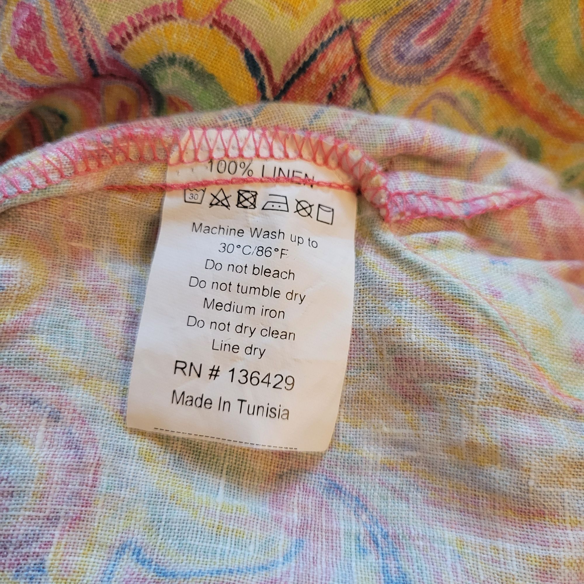 Other Michaels M Paisley Tunic Top Dress Linen Psychedelic Multico Size M / US 6-8 / IT 42-44 - 6 Thumbnail