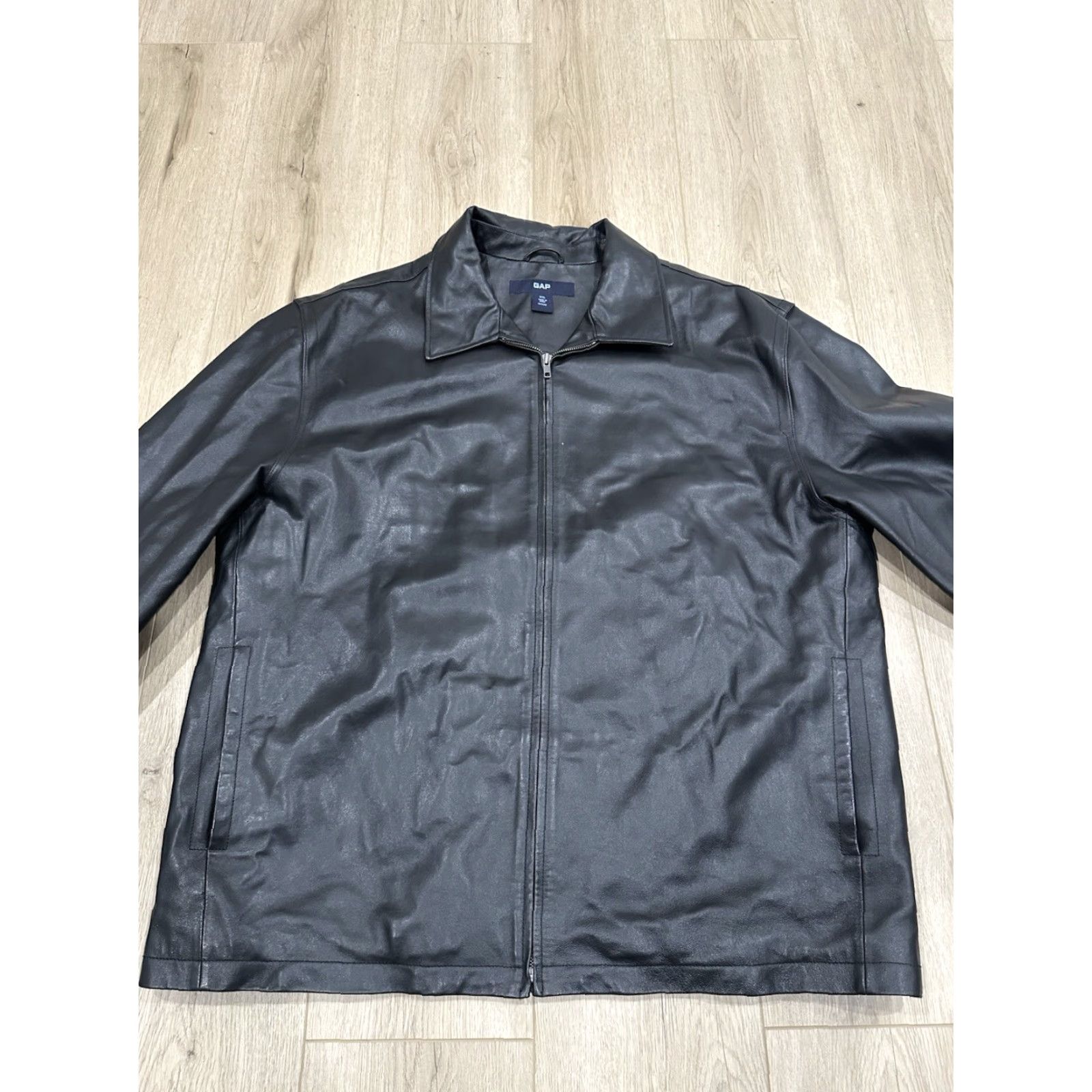 Gap VINTAGE GAP JACKET Men 2XL Leather Moto Full Zip Quilt Lined Bomber 90s Y2K Black Zip Size US XXL / EU 58 / 5 - 3 Thumbnail