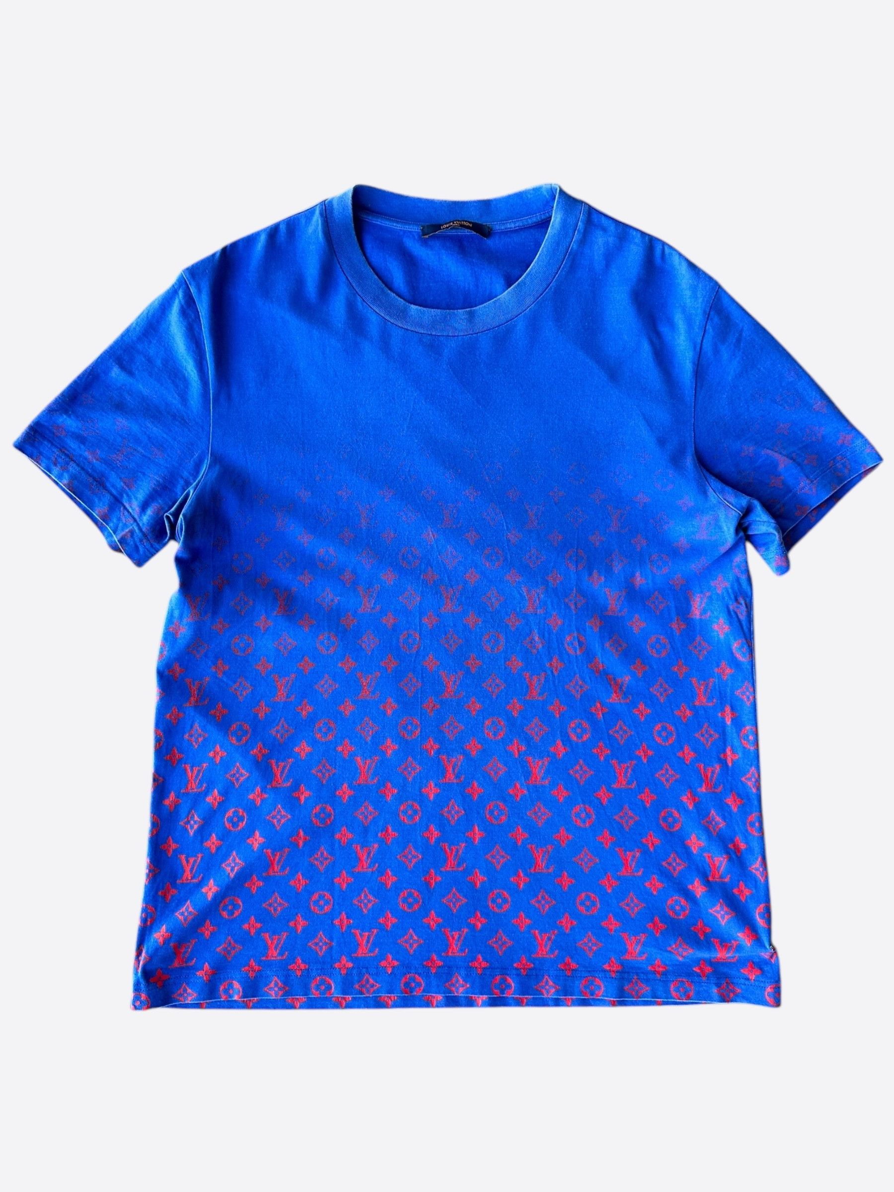 Louis Vuitton Louis Vuitton Blue & Red Monogram Gradient T-Shirt Size US XL / EU 56 / 4 - 1 Thumbnail