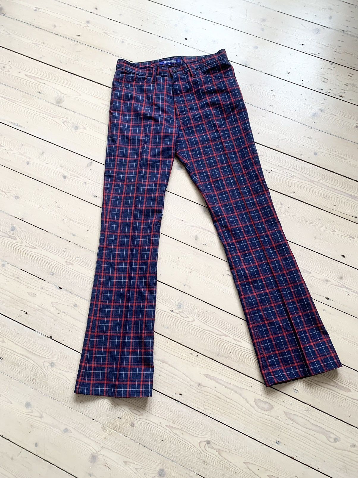 Comme des Garcons Junya Watanabe tartan wool trousers S/S 2003 mohair punk Size US 32 / EU 48 - 1 Thumbnail