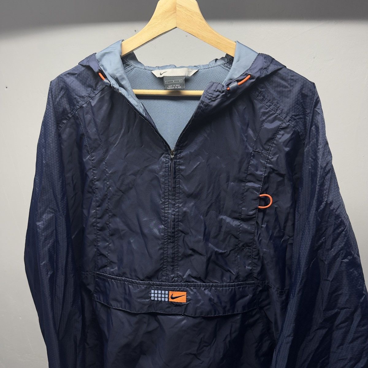 Vintage Vintage Nike Half Zip Windbreaker Anorak Navy Blue Size US L / EU 52-54 / 3 - 2 Thumbnail