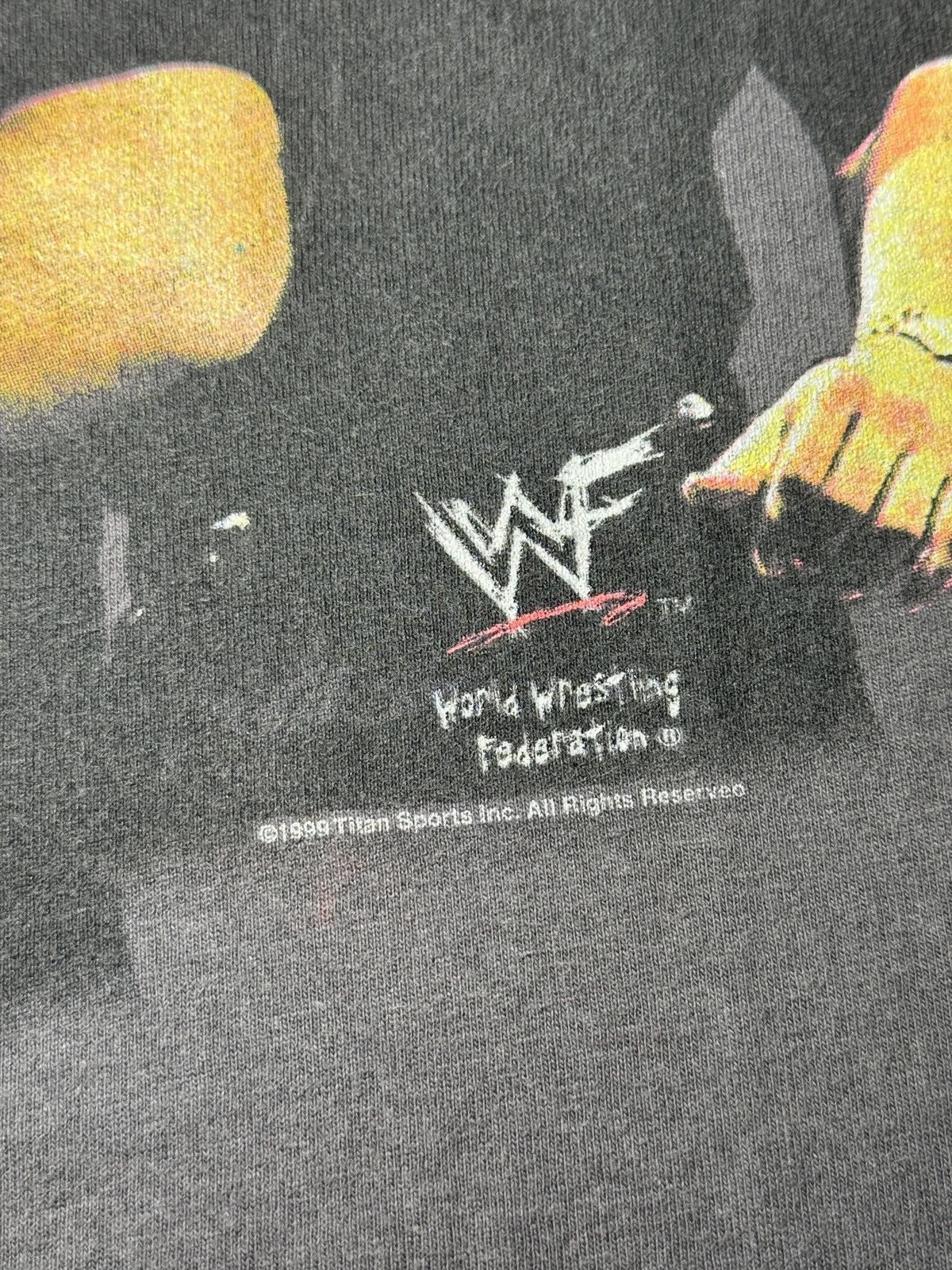 Vintage 90s Raw Is War WWF Stone Cold Rock Mankind Undertaker TShirt Size US L / EU 52-54 / 3 - 3 Thumbnail