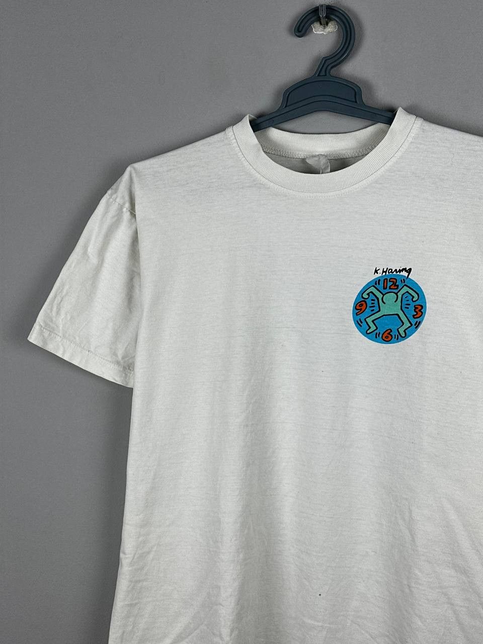 Keith Haring Vintage 1994 Keith Haring “Running Out Of Time“ T Shirt Size US M / EU 48-50 / 2 - 4 Thumbnail