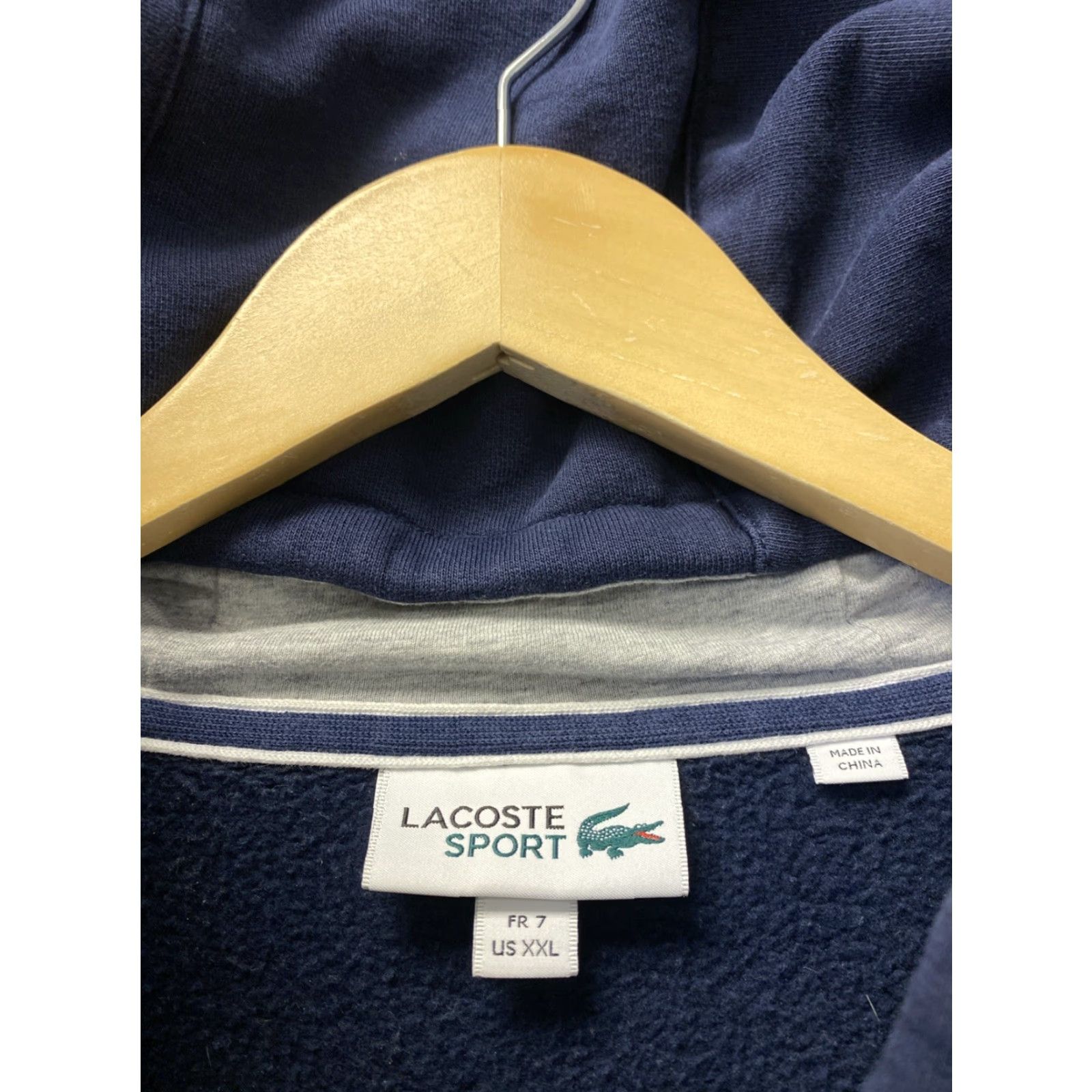Lacoste Lacoste Slim Full Zip Hoodie Men Navy 2XL Crocodile Logo Pockets Size US XXL / EU 58 / 5 - 3 Thumbnail