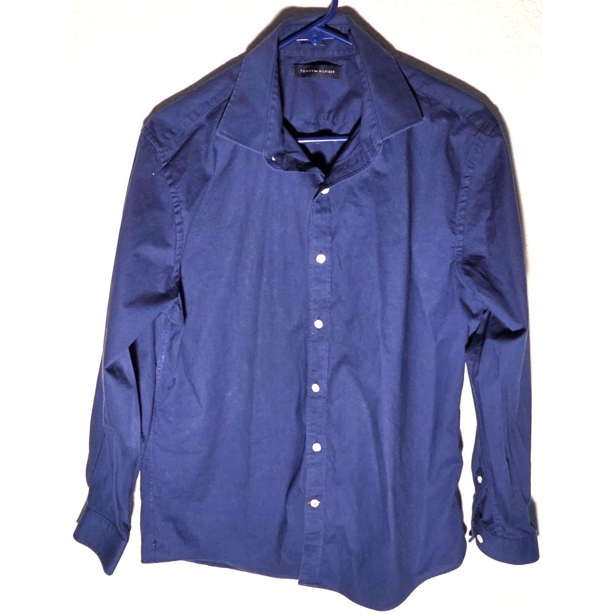 Tommy Hilfiger Stylish Blue Tommy Hilfiger Men's Button-Up Shirt, 16 32/33 Size US L / EU 52-54 / 3 - 1 Thumbnail