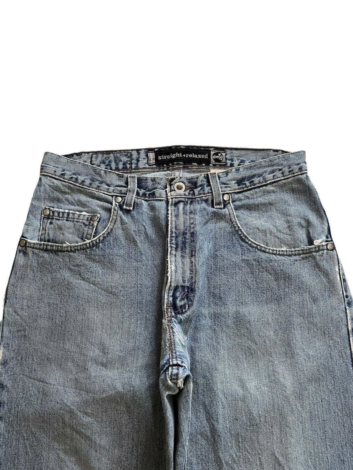 Levi's Vintage 80s Levis Silver Tab Blue Wash Distress Baggy Jeans Size US 31 - 4 Thumbnail