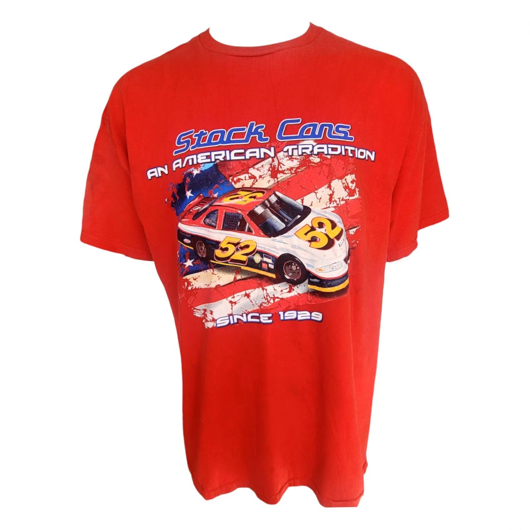 Vintage VINTAGE NASCAR Stock Cars Racing T-Shirt - Red - 2XL - 100% Cotton - Made in USA Size US XXL / EU 58 / 5 - 2 Thumbnail