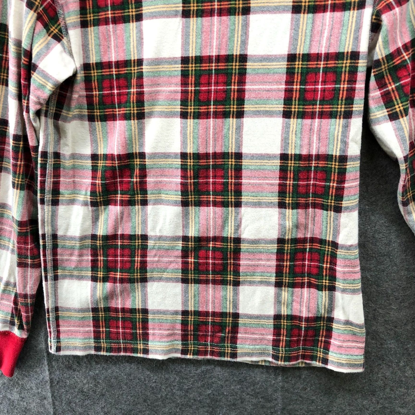 Vintage Hanna Andersson Adult Long John Pajama Top XS Holiday Plaid Red Green Cotton Size XS / US 0-2 / IT 36-38 - 4 Thumbnail