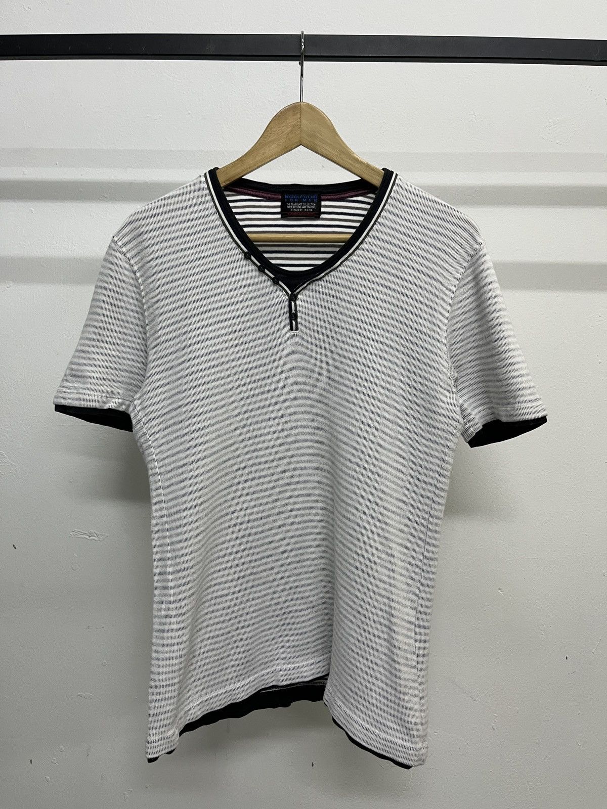 Greg Lauren Nicole Club For Men Striped SS Henley Greg Lauren Inspired Size US M / EU 48-50 / 2 - 1 Thumbnail