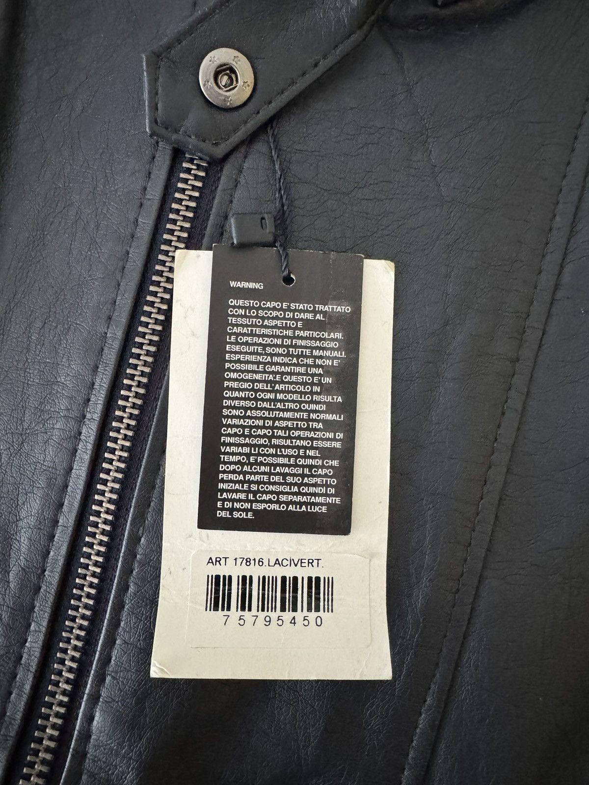 Dsquared2 Dsquared2 Leather Jacket – New with Tags – ART 17816 – Navy Size US M / EU 48-50 / 2 - 4 Thumbnail